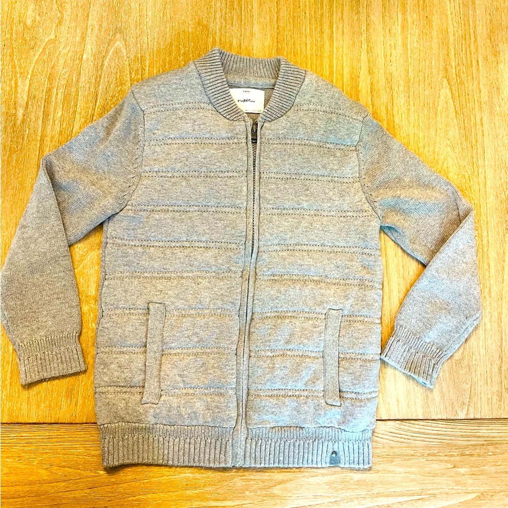 ZARA Full Zip Cardigan Sweater Jacket/grey-boys size 8